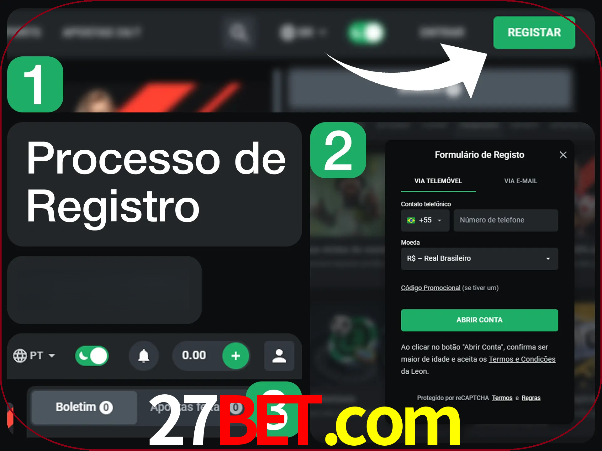 O processo de registro na LeonBet é simples.